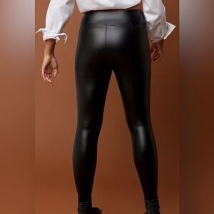 Aerie Sleek Black Faux Leather Leggings